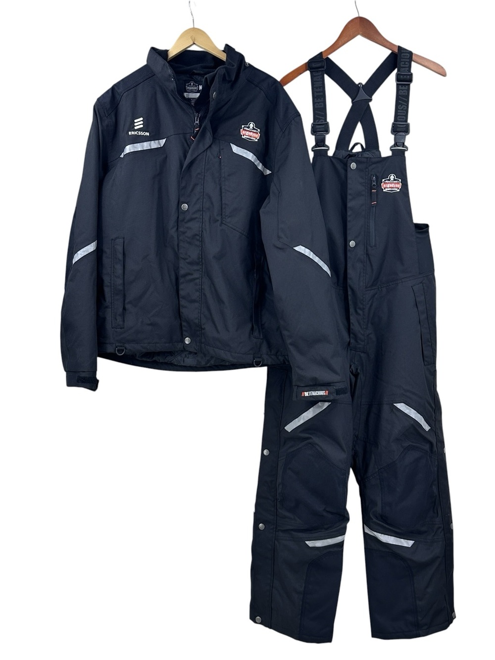 TENACIOUS ERGODYNE Jacket + Bibs N-Ferno Work Gear Set Black